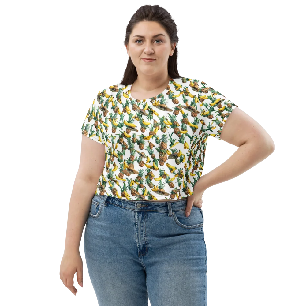 Tropical Air Mail on Crop Tee — Front