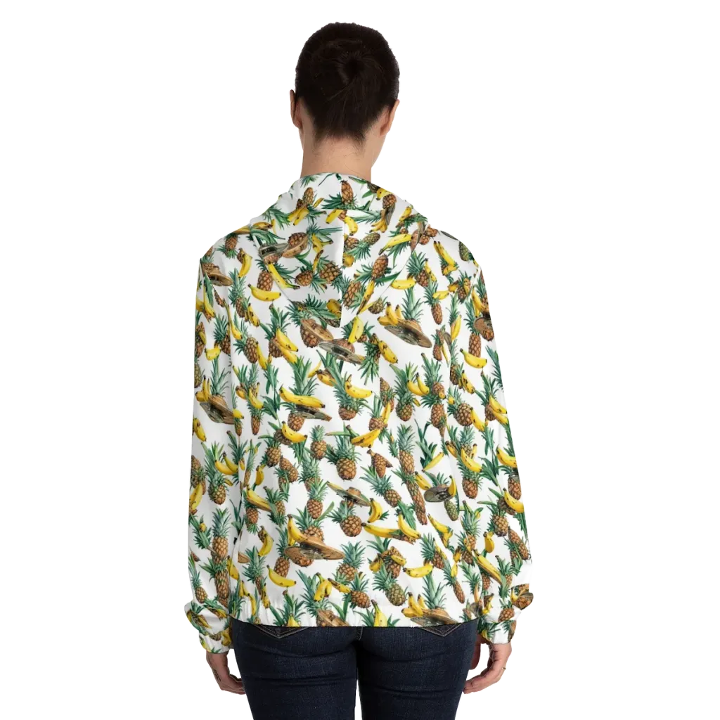 Tropical Air Mail on Women's Full-Zip Hoodie — Back On Person