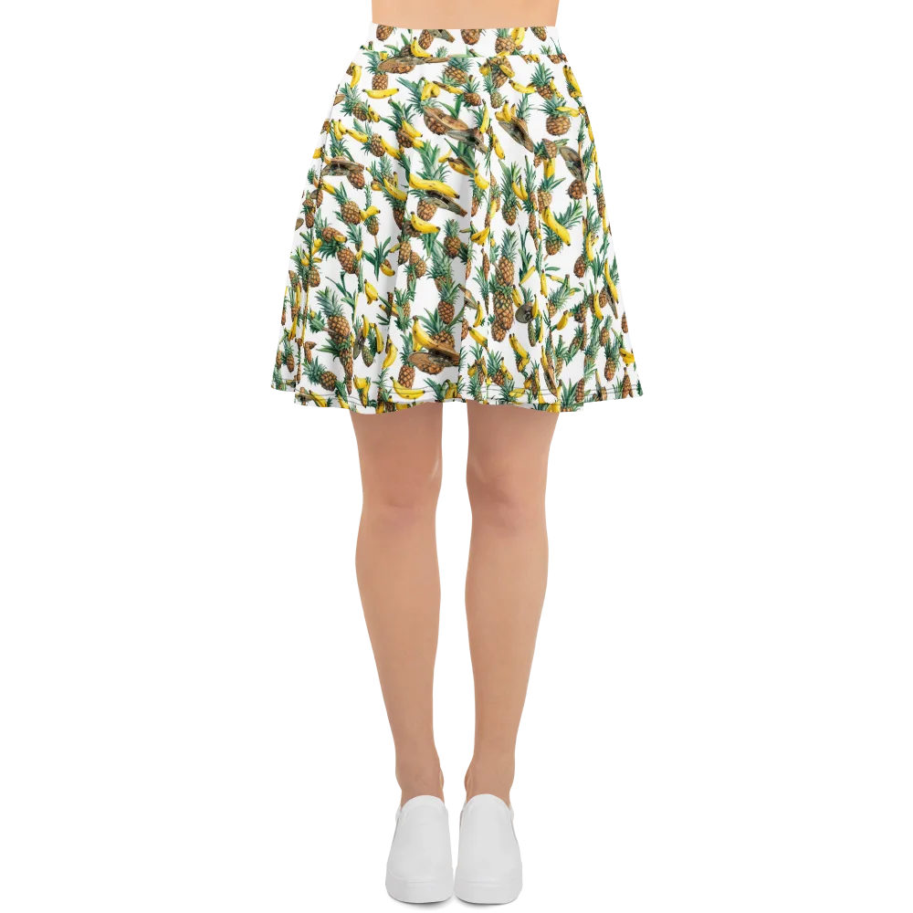 Tropical Air Mail on Skater Skirt — Front