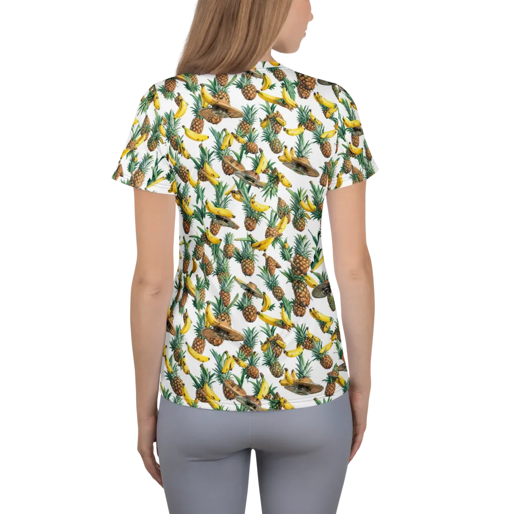 Tropical Air Mail on Women's Athletic T-Shirt — Back