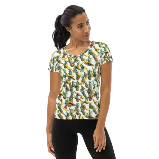 Tropical Air Mail on a Women's Athletic T-Shirt