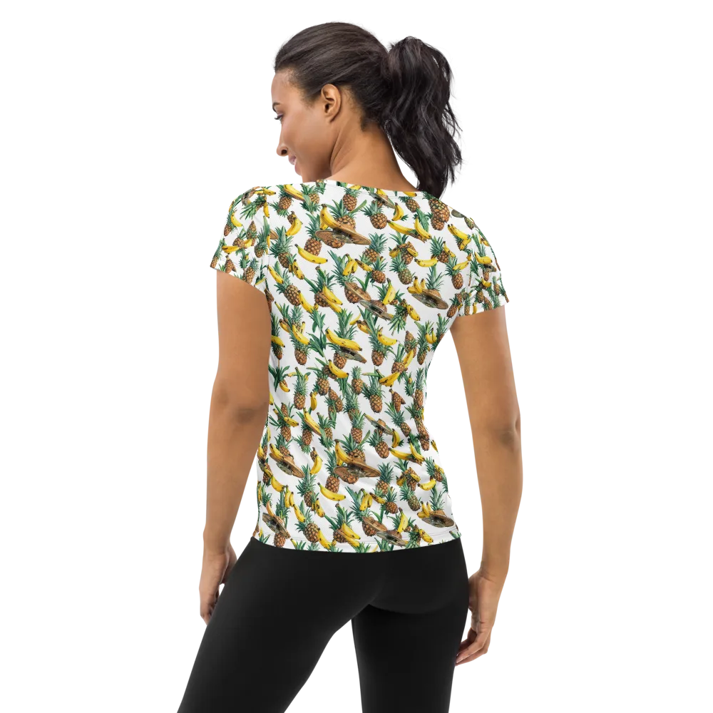 Tropical Air Mail on Women's Athletic T-Shirt — Back