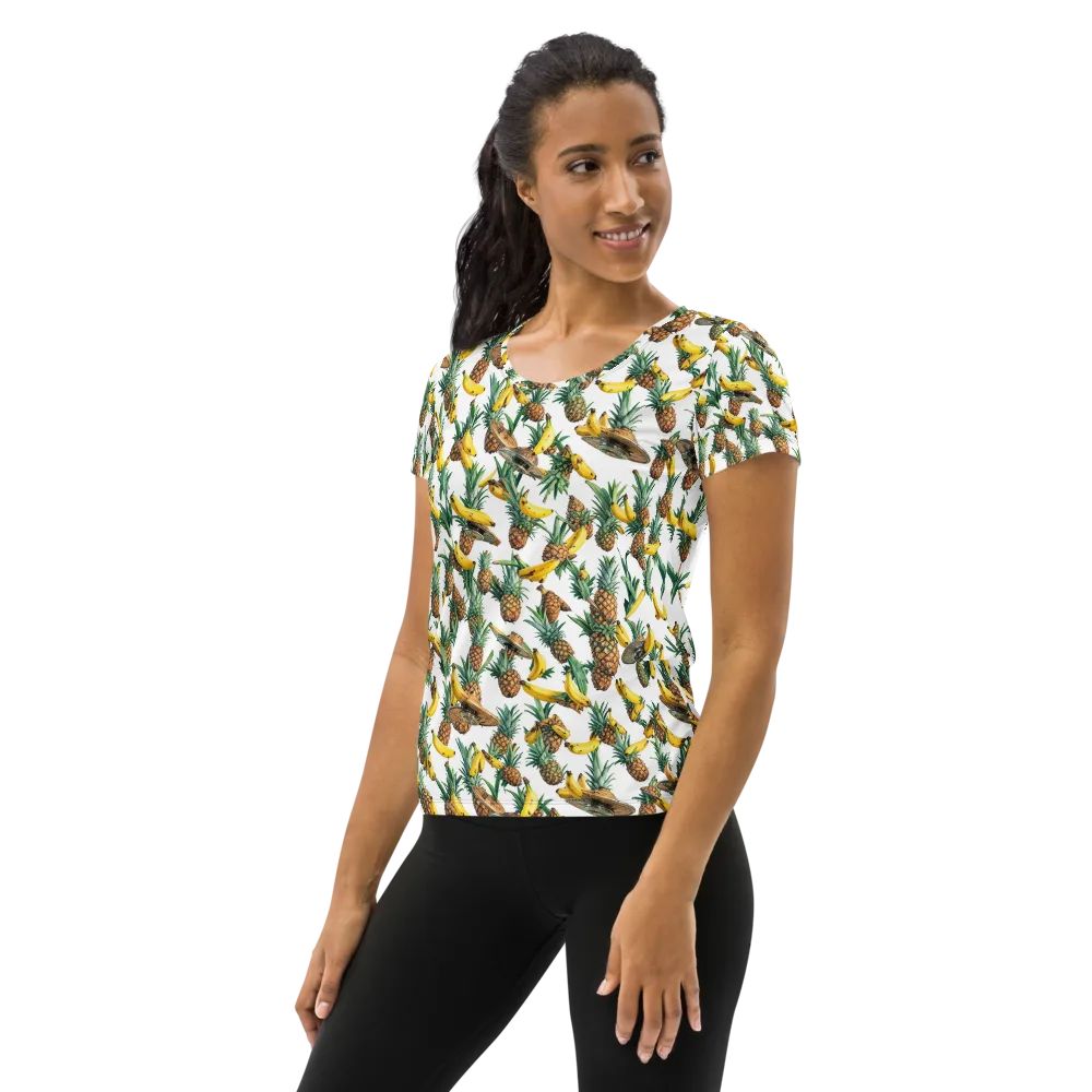 Tropical Air Mail on Women's Athletic T-Shirt — Left