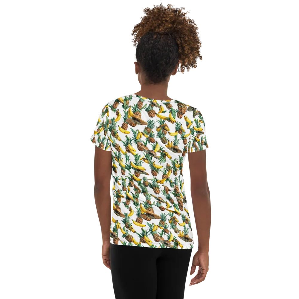 Tropical Air Mail on Women's Athletic T-Shirt — Back