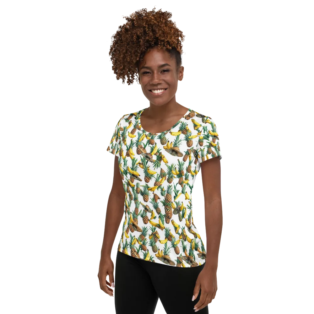 Tropical Air Mail on Women's Athletic T-Shirt — Left