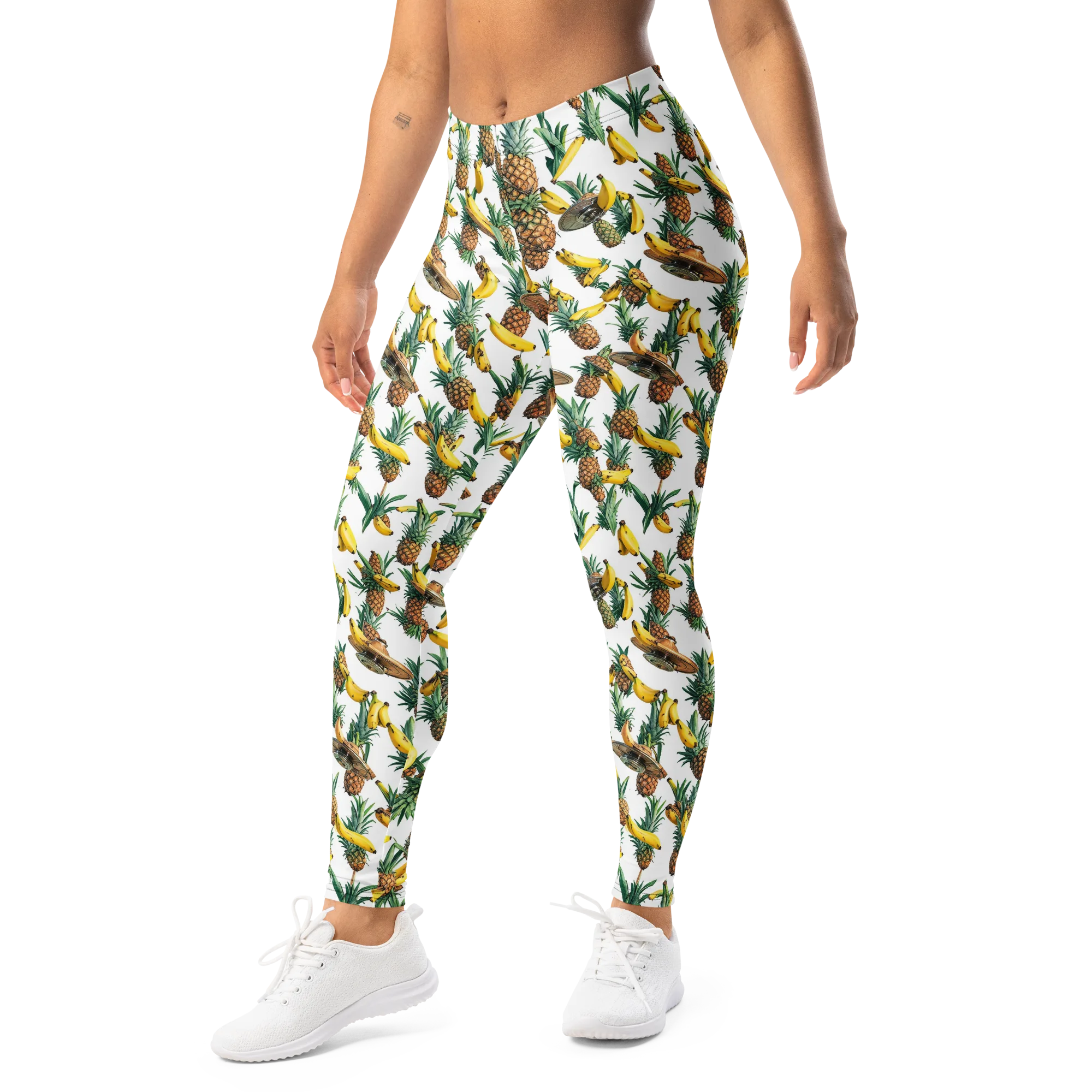 Tropical Air Mail on Leggings — Left Front