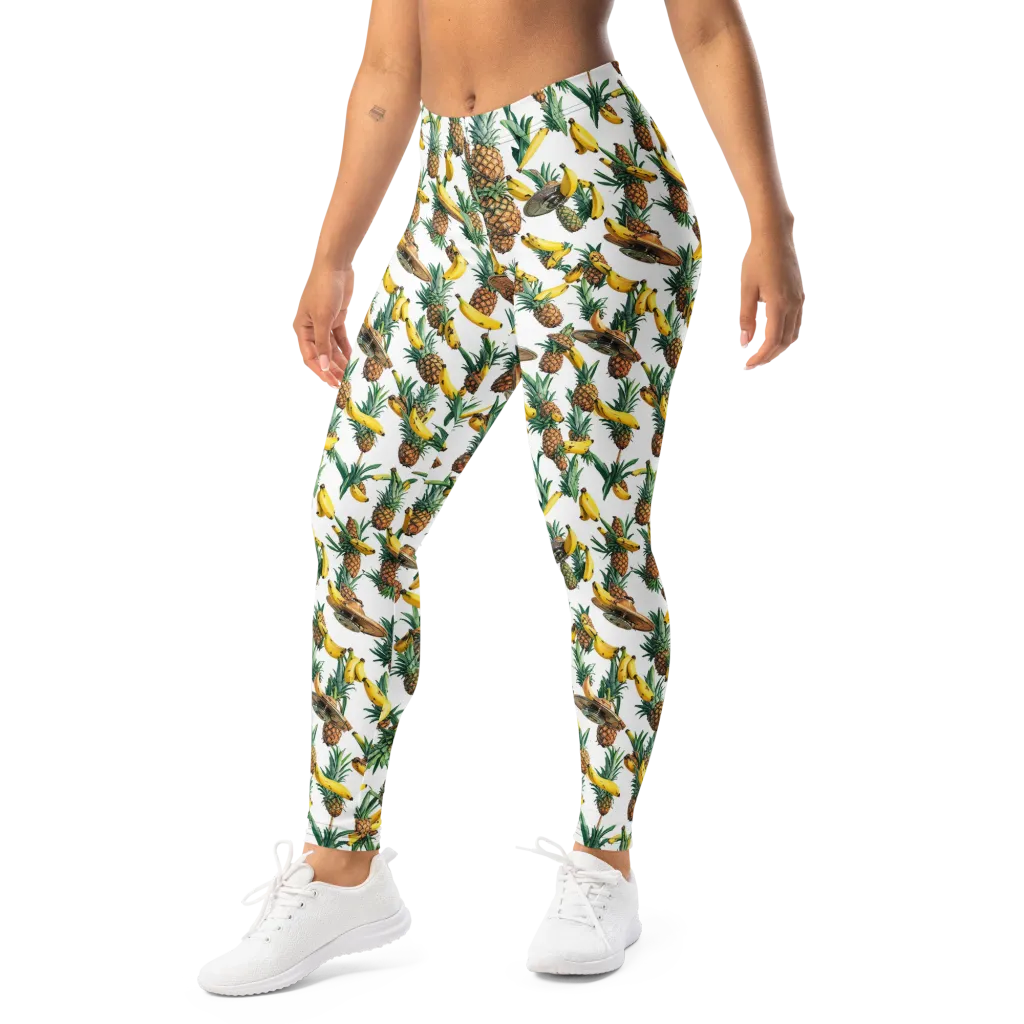 Tropical Air Mail on Leggings — Left Front