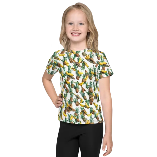 Tropical Air Mail on a Kids Crew Neck T-Shirt