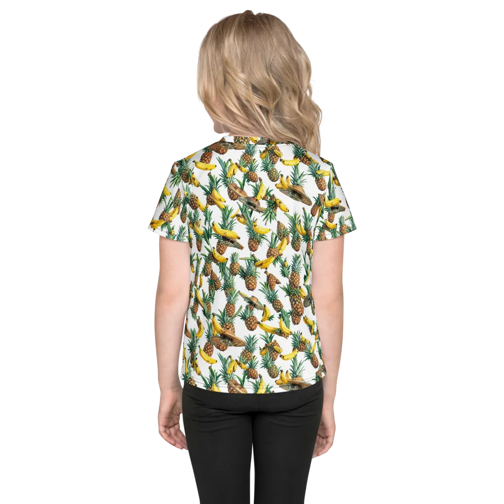 Tropical Air Mail on Kids Crew Neck T-Shirt — Back