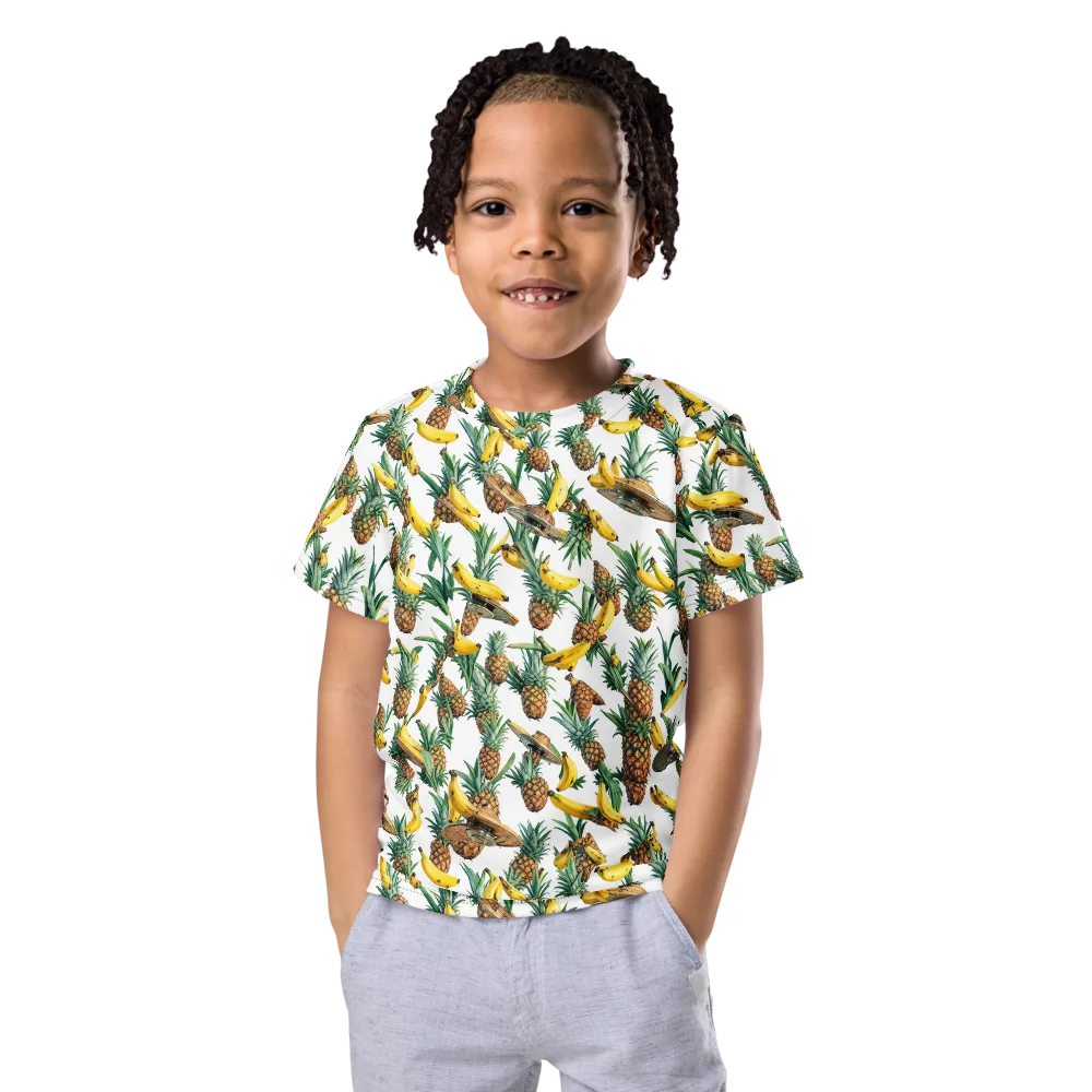 Tropical Air Mail on Kids Crew Neck T-Shirt — Front
