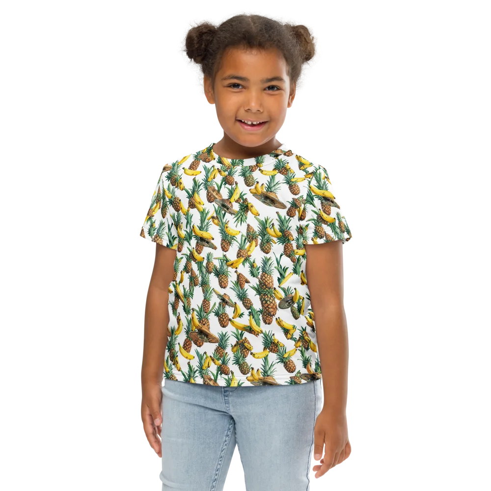 Tropical Air Mail on Kids Crew Neck T-Shirt — Front