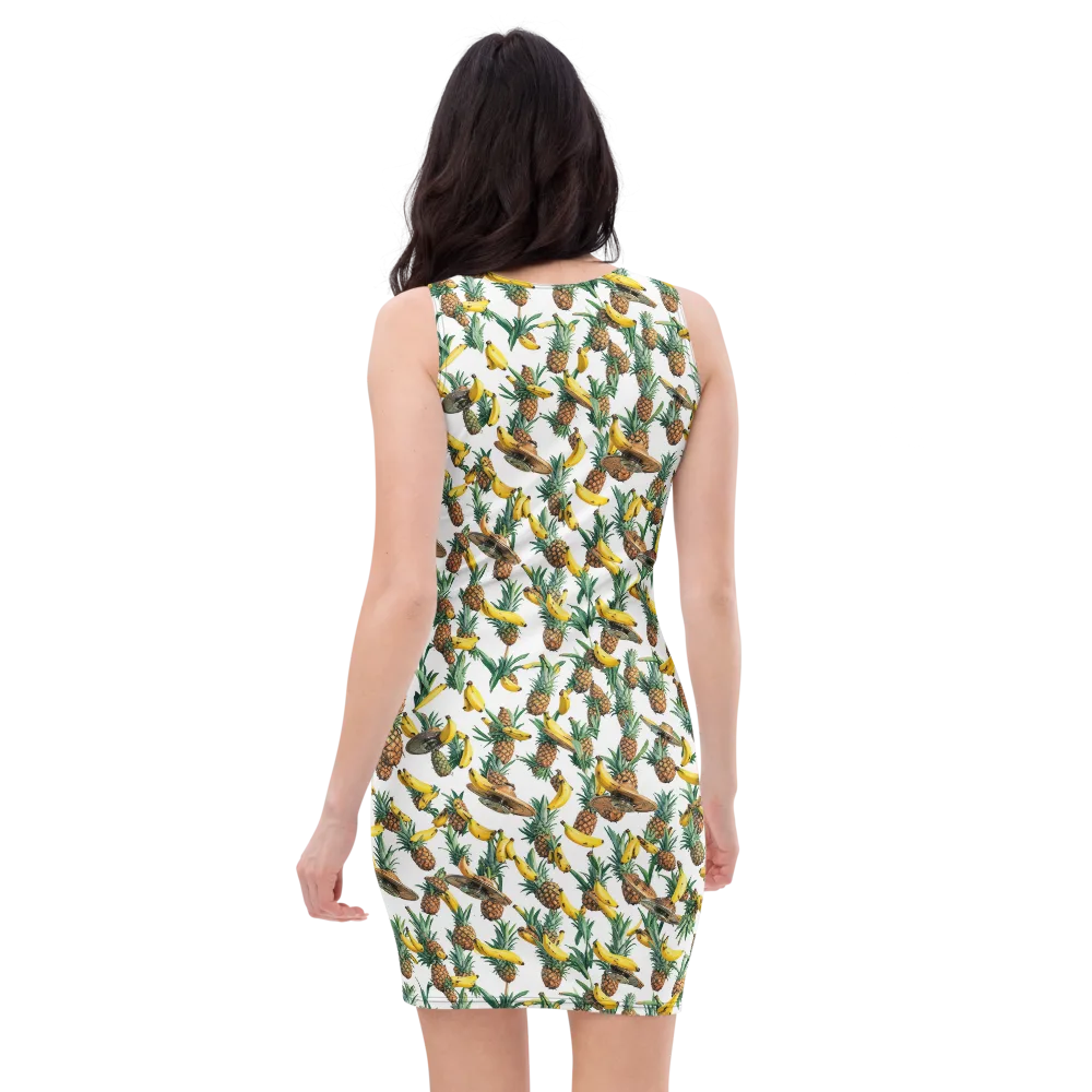 Tropical Air Mail on Bodycon Dress — Back