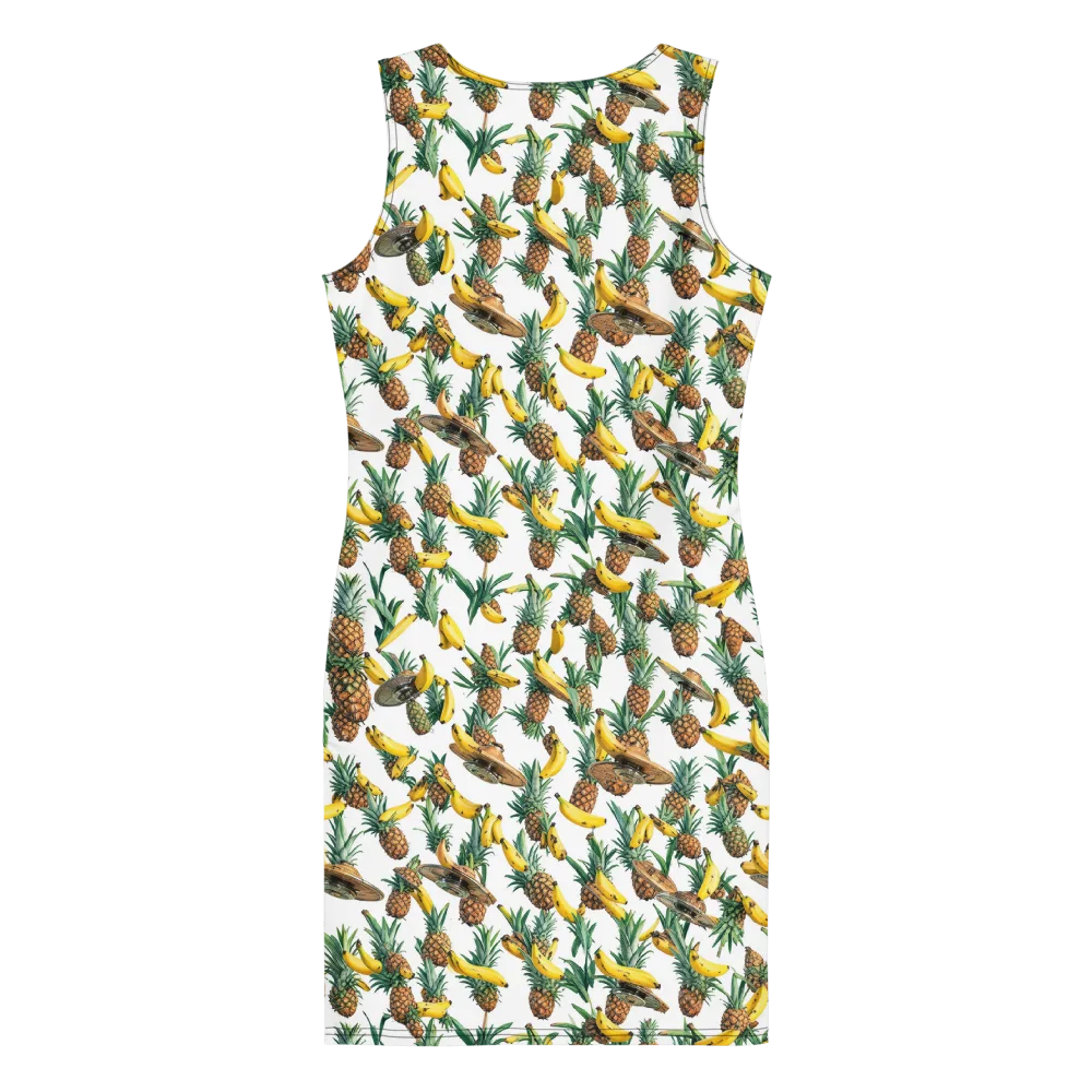 Tropical Air Mail on Bodycon Dress — Back