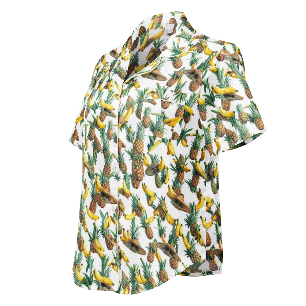 Tropical Air Mail on Women's Short Sleeve Pajama Top — Left Front