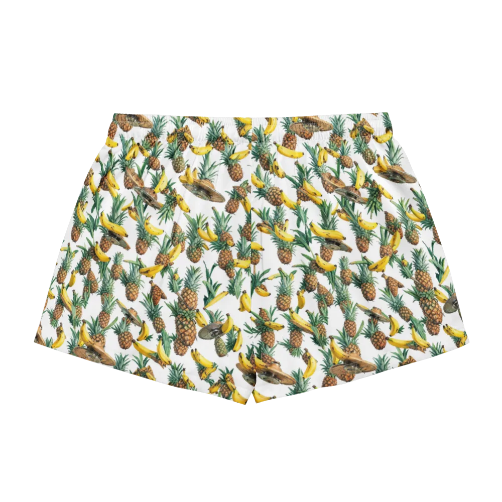 Tropical Air Mail on Women's Pajama Shorts — Back