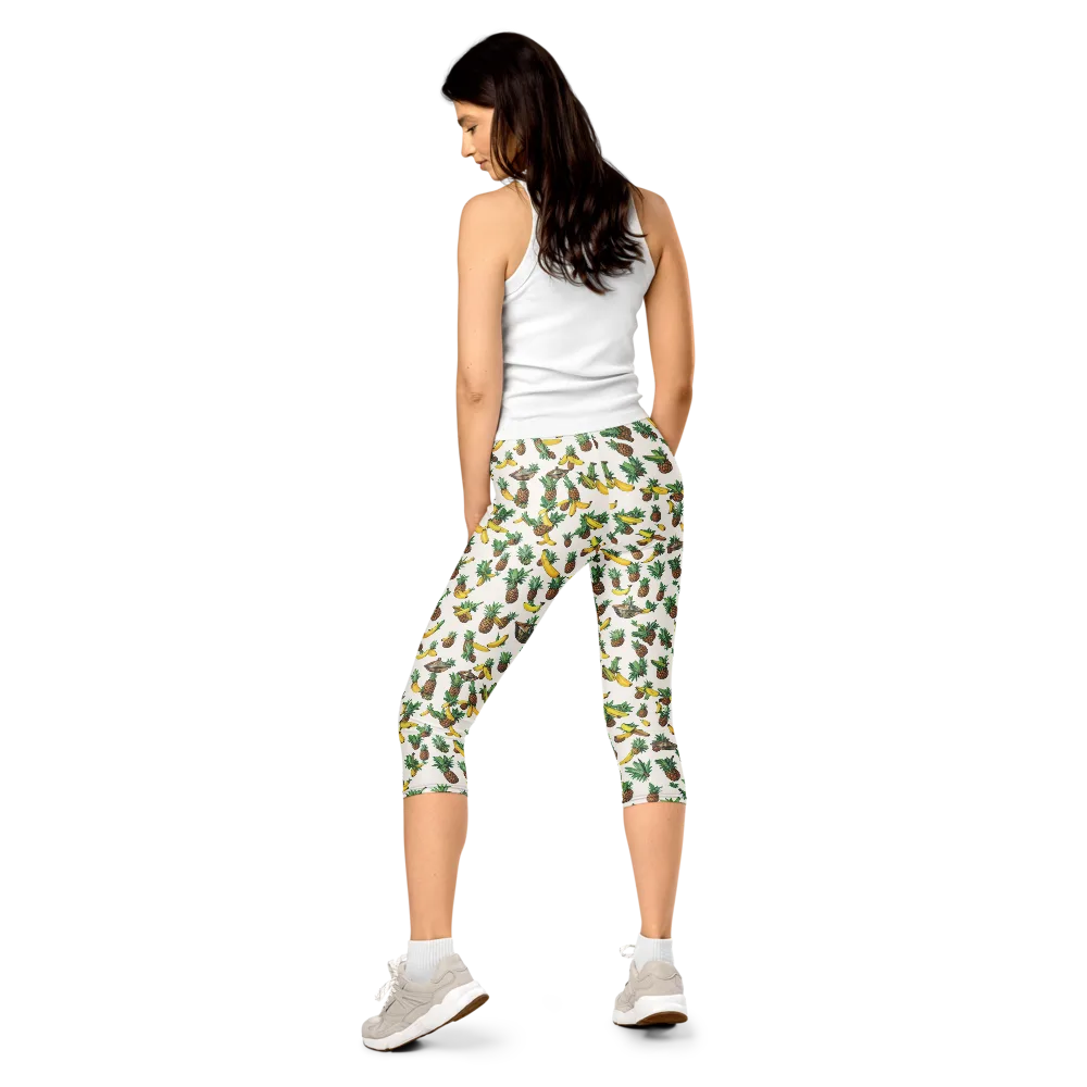 Tropical Orbit on Capri Leggings — Back
