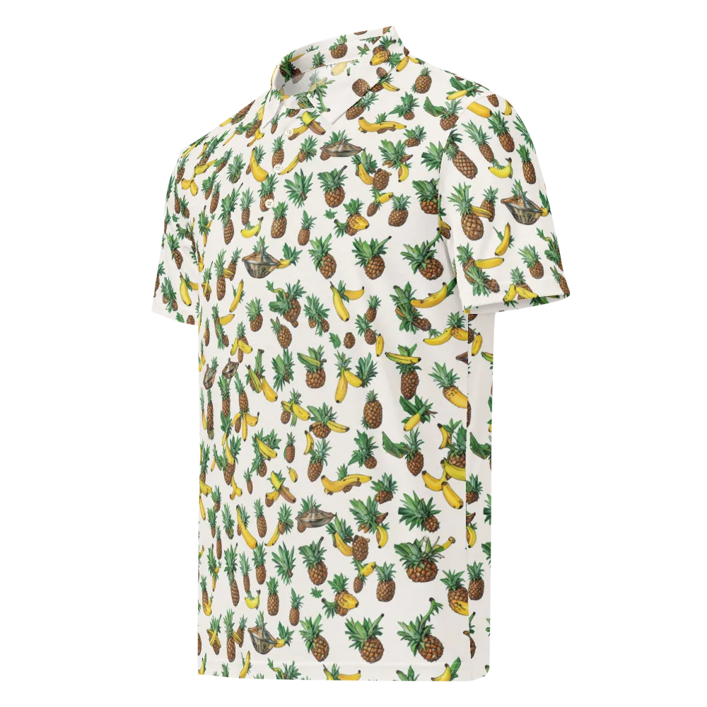 Tropical Orbit on Men's Slim Fit Polo Shirt — Left Front