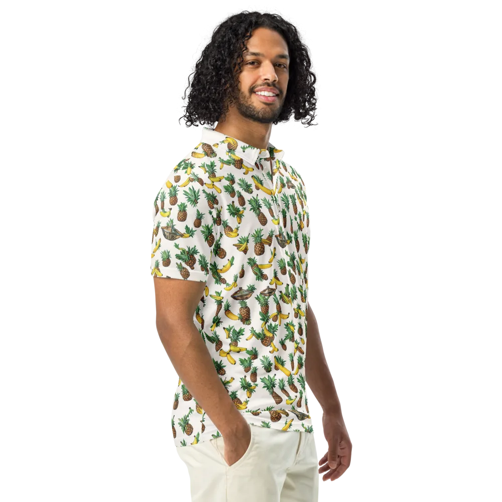 Tropical Orbit on Men's Slim Fit Polo Shirt — Right Front
