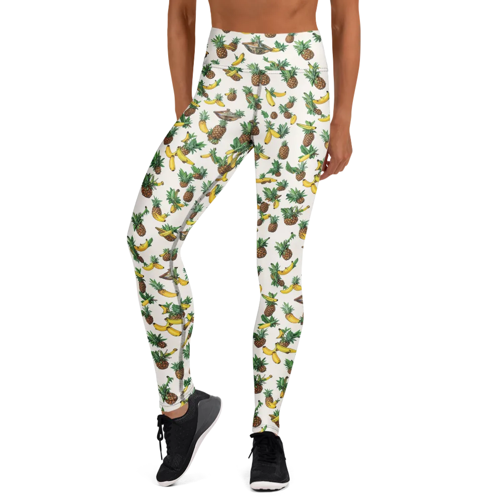 Tropical Orbit on Yoga Leggings — Front