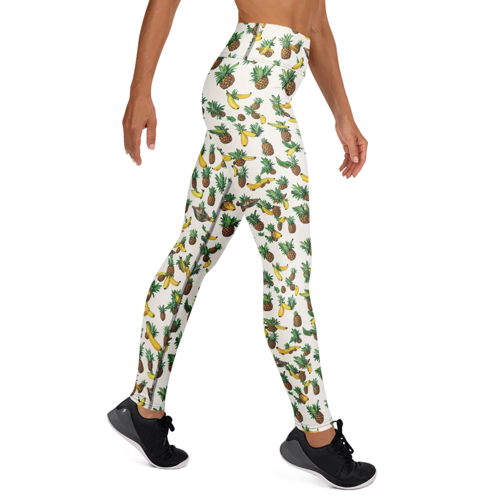 Tropical Orbit on Yoga Leggings — Right