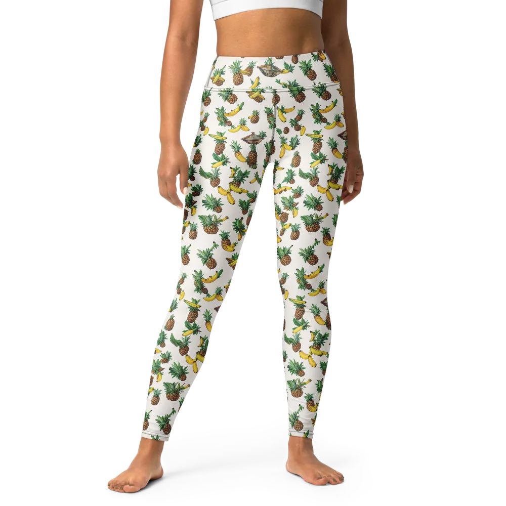 Tropical Orbit on Yoga Leggings — Front