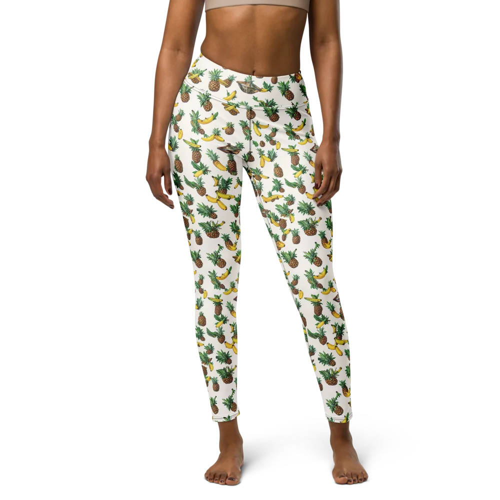 Tropical Orbit on Yoga Leggings — Front