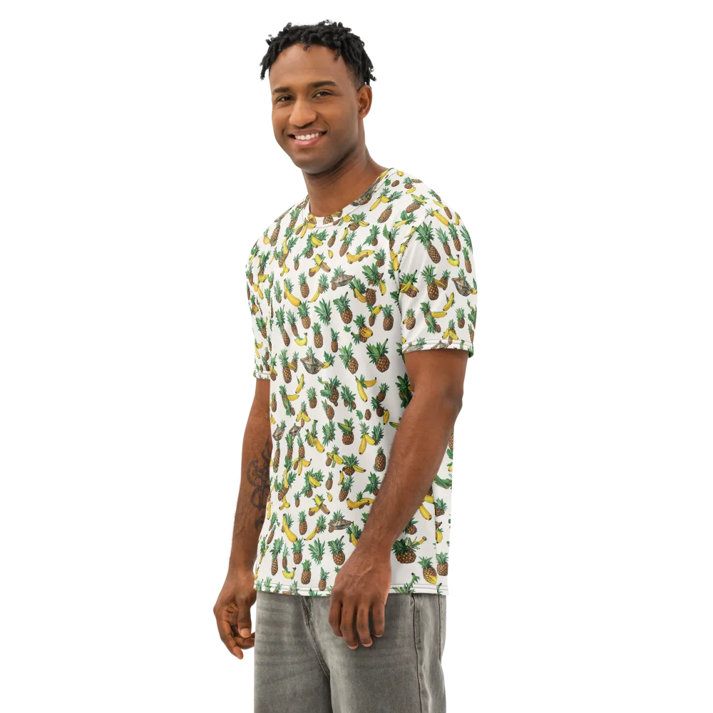 Tropical Orbit on Men's Cotton Crew Neck T-Shirt — Left Front