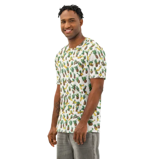 Tropical Orbit on a Men's Cotton Crew Neck T-Shirt