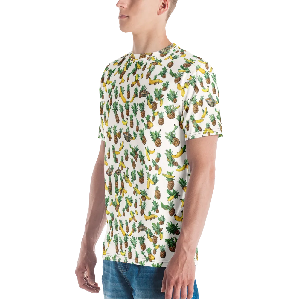 Tropical Orbit on Men's Crew Neck T-Shirt — Left