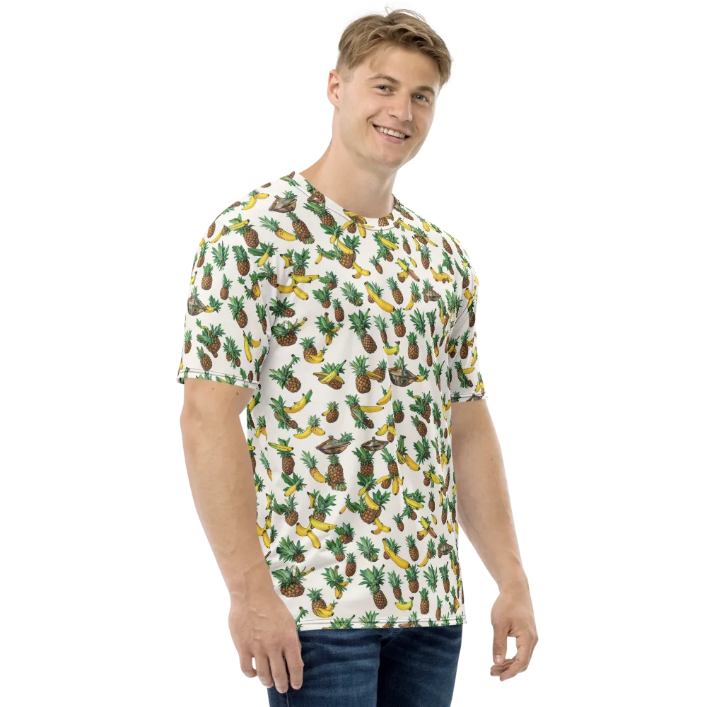 Tropical Orbit on Men's Crew Neck T-Shirt — Right