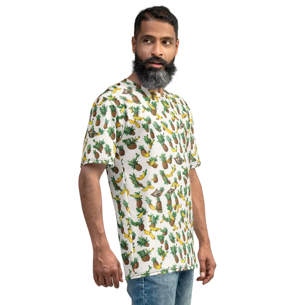 Tropical Orbit on Men's Crew Neck T-Shirt — Right