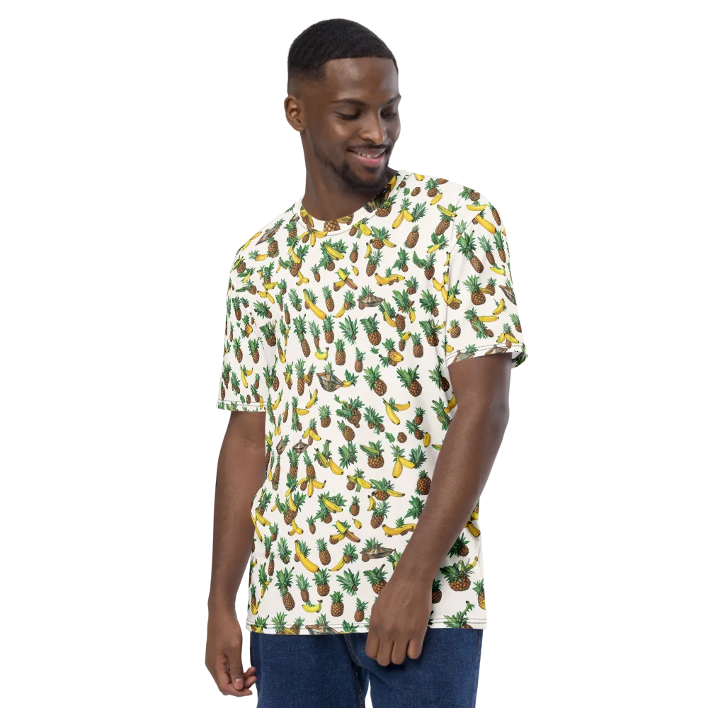Tropical Orbit on Men's Crew Neck T-Shirt — Left