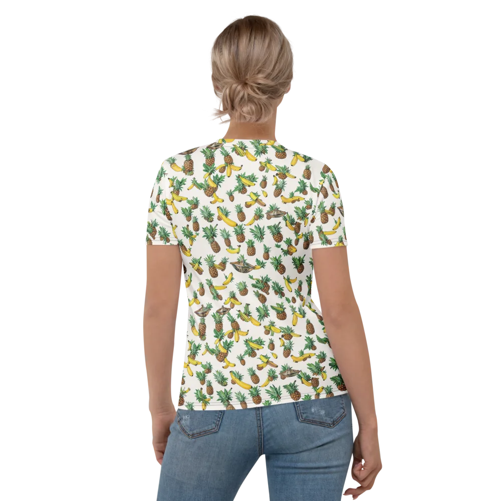 Tropical Orbit on Women's Crew Neck T-Shirt — Back