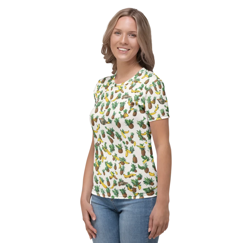Tropical Orbit on Women's Crew Neck T-Shirt — Left