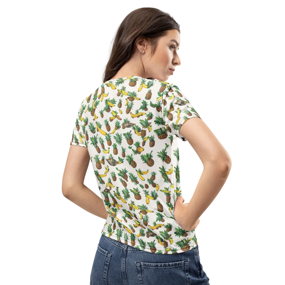 Tropical Orbit on Women's Crew Neck T-Shirt — Back