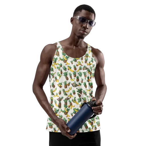Tropical Orbit on a Men's Tank Top
