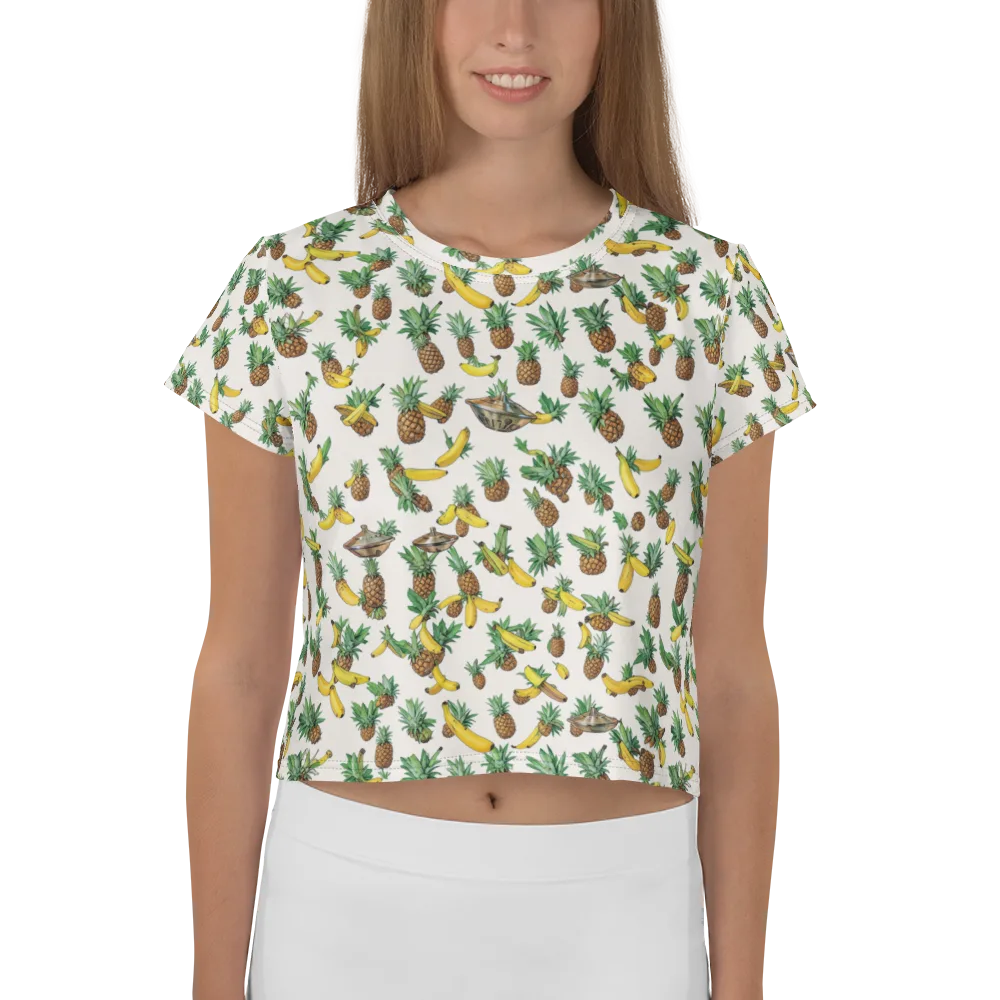 Tropical Orbit on Crop Tee — Front