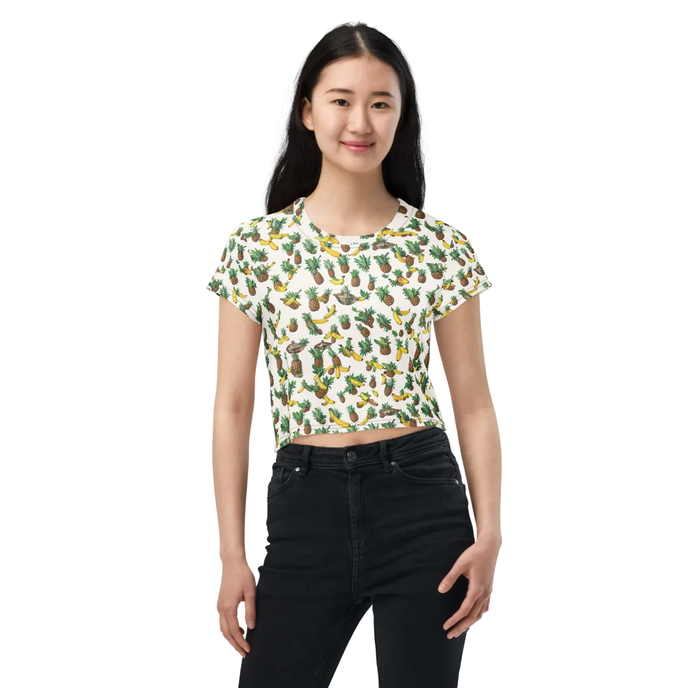 Tropical Orbit on Crop Tee — Front