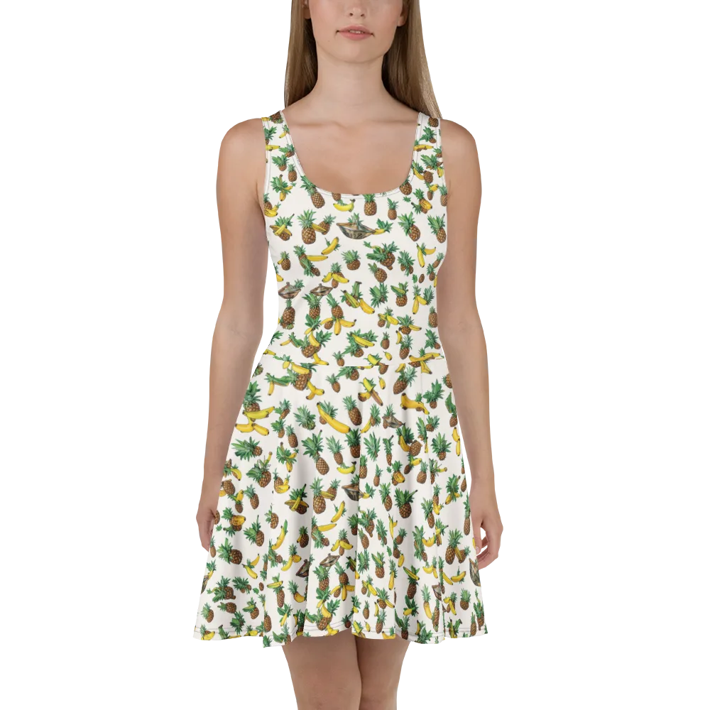 Tropical Orbit on Skater Dress — Front