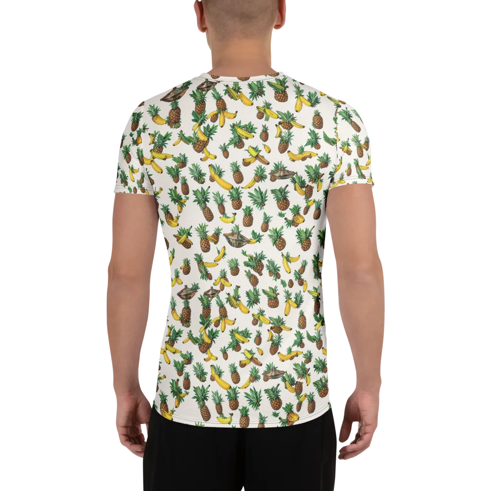 Tropical Orbit on Men's Athletic T-Shirt — Back