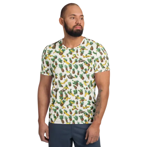 Tropical Orbit on a Men's Athletic T-Shirt