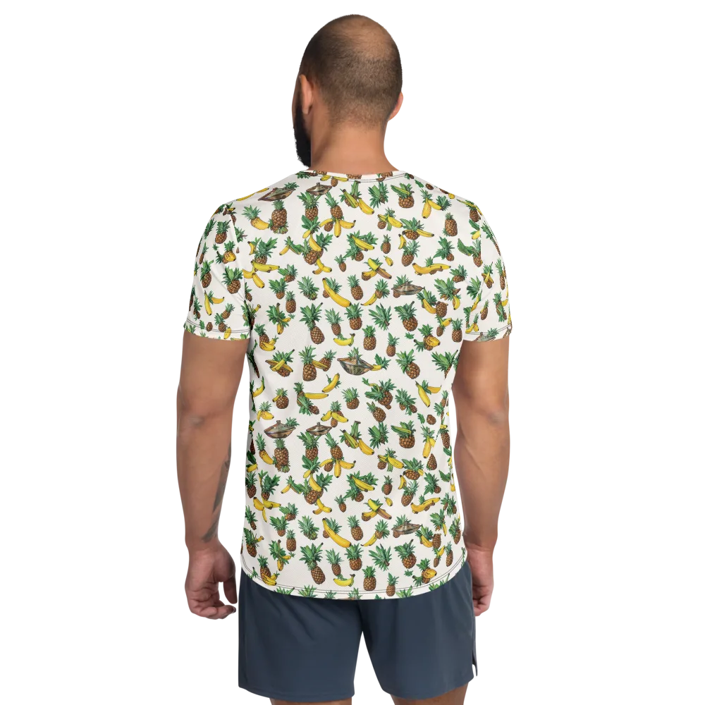 Tropical Orbit on Men's Athletic T-Shirt — Back