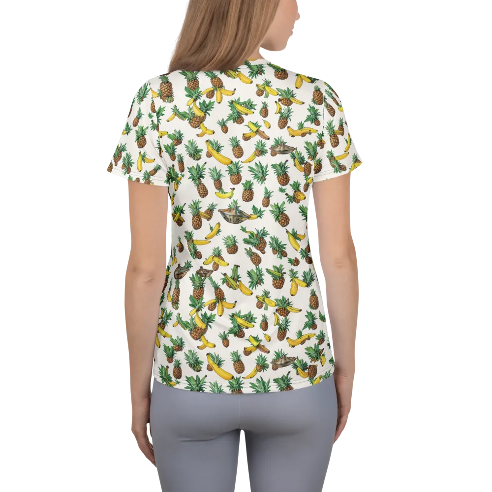 Tropical Orbit on Women's Athletic T-Shirt — Back