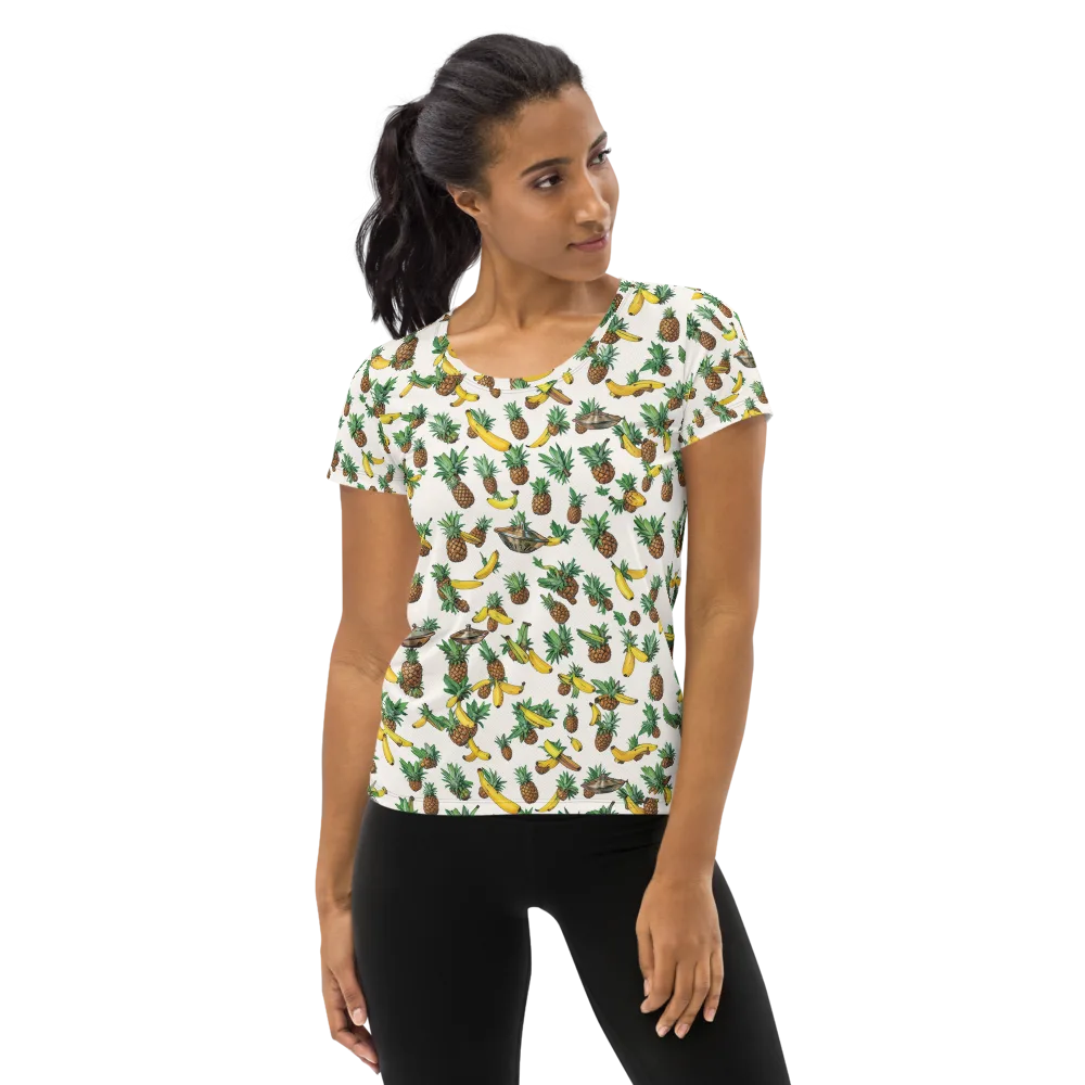 Tropical Orbit on Women's Athletic T-Shirt — Front