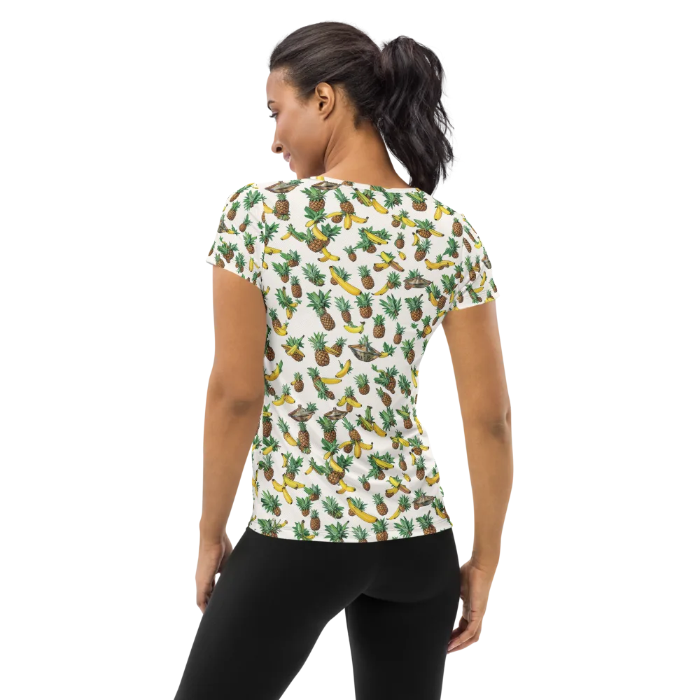 Tropical Orbit on Women's Athletic T-Shirt — Back