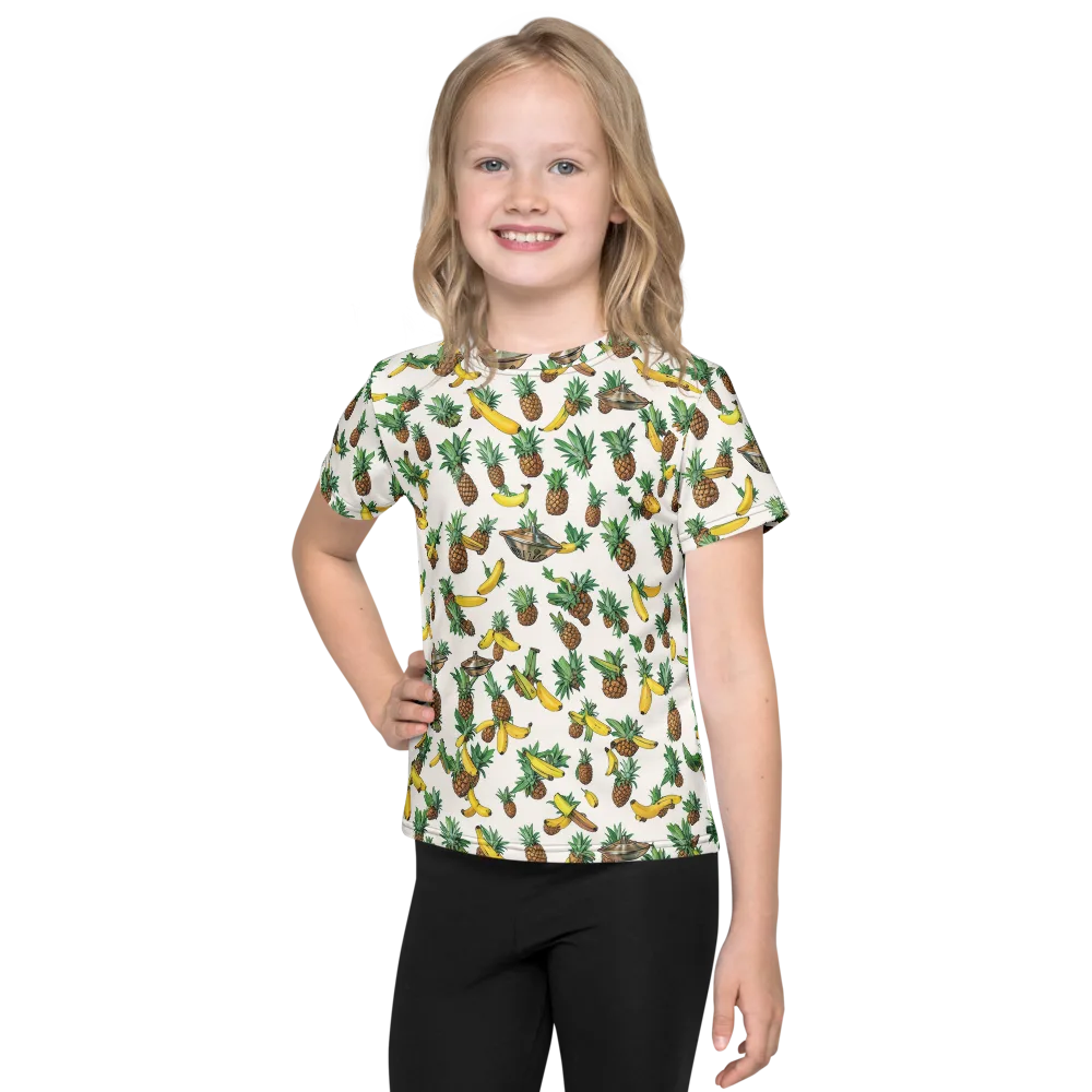 Tropical Orbit on Kids Crew Neck T-Shirt — Front