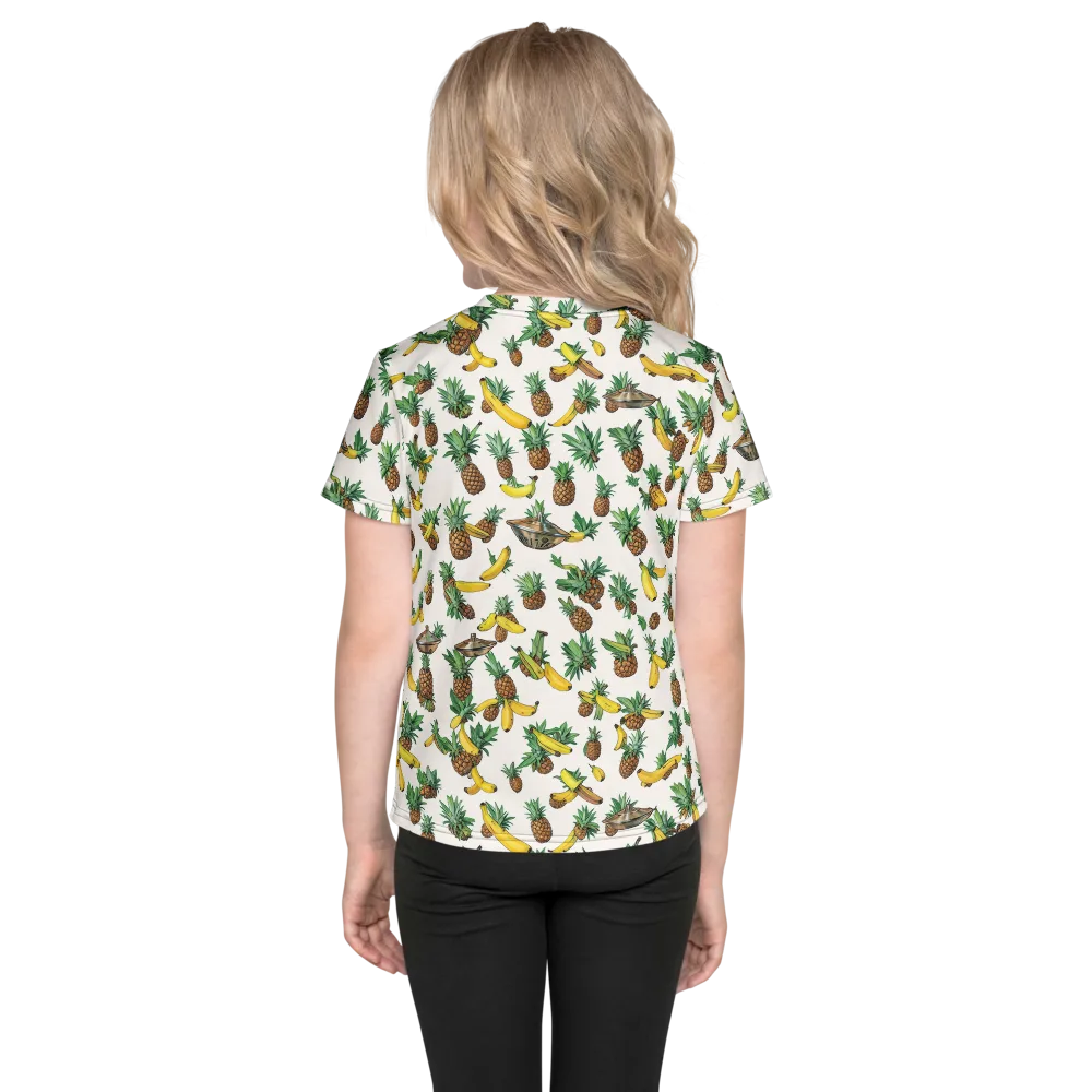 Tropical Orbit on Kids Crew Neck T-Shirt — Back