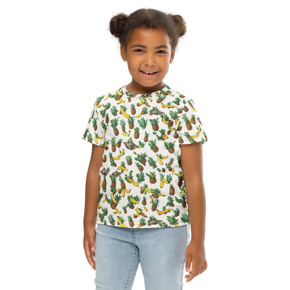 Tropical Orbit on Kids Crew Neck T-Shirt — Front