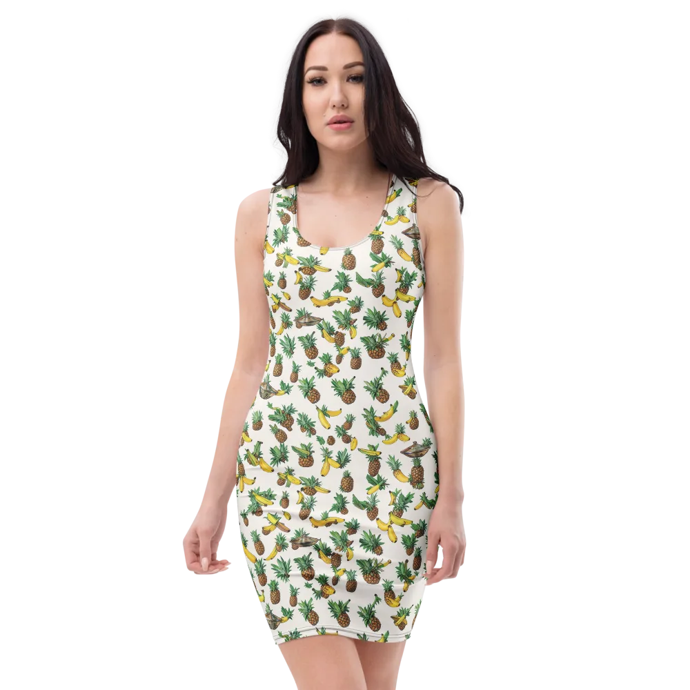 Tropical Orbit on Bodycon Dress — Front