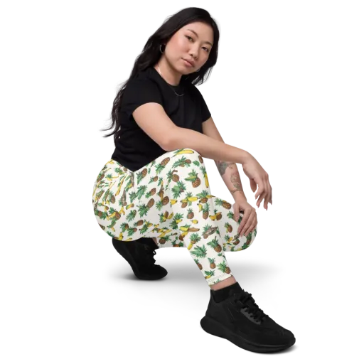 Tropical Orbit on a Leggings with Pockets